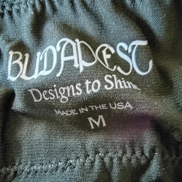 NWOT/ BUDAPEST black lace & sheer panel mini skirt - Picture 2 of 4